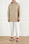 Men's windbreaker jacket with hood beige Brunello Cucinelli - 70% polyester, 30% polyamide. Additional: hood. two side pockets. zipper, buttons. Country of manufacture: Italy. Care: specialized cleaning - photo 2