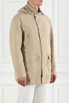 Brunello Cucinelli Men's windbreaker jacket with hood beige - 70% polyester, 30% polyamide. Additional: hood. two side pockets. zipper, buttons. Country of manufacture: Italy. Care: specialized cleaning - photo 3