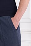 Brunello Cucinelli Брюки джогеры из хлопка синие с рельефной строчкой и шнурком на талии - 93% хлопок, 7% полиамид. Цвет: синий. кулиска. два боковых кармана, два задних кармана. Страна производитель: Италия. Уход: специализированная чистка - фото 5
