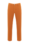 Jacob Cohen Men's cotton and linen trousers in a rich ochre shade with embroidered logo - 51% cotton, 45% linen, 4% elastane. Color: orange. zipper, button. five pockets. Country of manufacture: Italy. Care: specialized cleaning - photo 1