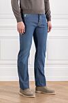 Jacob Cohen Light Blue Straight Leg Distressed Jeans For Men - brand logo. . 90% cotton, 8% polyester, 2% elastane. button, zipper. five pockets. Country of manufacture: Italy. Care: specialized cleaning - photo 3