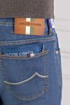Jacob Cohen Light Blue Straight Leg Distressed Jeans For Men - brand logo. . 90% cotton, 8% polyester, 2% elastane. button, zipper. five pockets. Country of manufacture: Italy. Care: specialized cleaning - photo 5