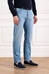 Jacob Cohen Blue distressed cotton blend five pocket jeans - brand logo. . 90% cotton, 8% polyester, 2% elastane. button, zipper. five pockets. Country of manufacture: Italy. Care: specialized cleaning - photo 3