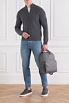 Blue men's cotton jeans with vintage effect Jacob Cohen - brand logo. . 99% cotton, 1% elastane. button, zipper. five pockets. Country of manufacture: Italy. Care: specialized cleaning - photo 2