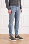 Jacob Cohen Blue men's cotton jeans with vintage effect - brand logo. . 99% cotton, 1% elastane. button, zipper. five pockets. Country of manufacture: Italy. Care: specialized cleaning - photo 3