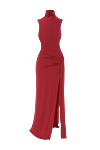 Khela Evening maxi dress with draping and high slit in burgundy shade - drapery. 90% polyester, 10% elastane. Country of manufacture: Italy. Care: specialized cleaning - photo 1
