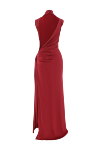 Khela Evening maxi dress with draping and high slit in burgundy shade - drapery. 90% polyester, 10% elastane. Country of manufacture: Italy. Care: specialized cleaning - photo 7