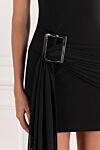 Black stretch draped mini dress with accent buckle Khela - Decoration: draping. 90% polyester, 10% elastane. zipper. Country of manufacture: Italy. Care: specialized cleaning - photo 6
