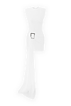Khela White stretch draped mini dress with accent buckle - drapery. 90% polyester, 10% elastane. Fastener: fashion. Country of manufacture: Italy. Care: specialized cleaning - photo 1