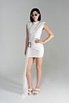 White stretch draped mini dress with accent buckle Khela - drapery. 90% polyester, 10% elastane. Fastener: fashion. Country of manufacture: Italy. Care: specialized cleaning - photo 8