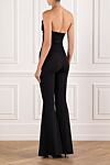 Voodoo Vixen Black Strapless Flared Jumpsuit Khela - Decoration: deep V-neck. 80% polyester, 20% elastane. Fastener: belt, side zipper. Country of manufacture: Italy. Care: specialized cleaning - photo 4