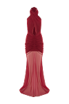 Khela Forbidden Mesh Maxi Dress in Burgundy - Decoration: gathers at front and back. 90% polyester, 10% elastane. zip at back and non-slip silicone lining. Country of manufacture: Italy. Care: specialized cleaning - photo 1