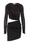 Khela Black mini dress with asymmetrical cutout on the thigh - Decoration: asymmetrical neckline, draping. 90% polyester, 10% elastane. back zip and non-slip silicone lining. Country of manufacture: Italy. Care: specialized cleaning - photo 1