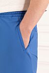 PT01 (Pantaloni Torino) Штани чоловічі блакитні з легкої тканини з утяжкою на талії - 79% поліамід, 21% еластан. гудзик, блискавка. дві бічні кишені, дві задні. Країна виробник: Італія. Догляд: спеціалізоване чищення - фото 5