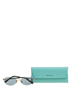 Tiffany&Co Витончені овальні сонцезахисні окуляри без оправи з небесно-блакитним градієнтом - логотип бренду. ацетат, метал. блакитний градієнт. Країна виробник: Італія. Догляд: спеціалізоване чищення - фото 5