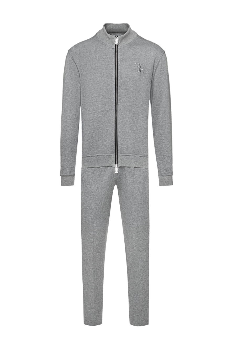 Billionaire Gray men's silk sports suit - Contrast zipper, brand logo. 100% silk. Closure: Drawstring, zipper. Four side pockets. Country of manufacture: Italy. Care: specialized cleaning - photo 1