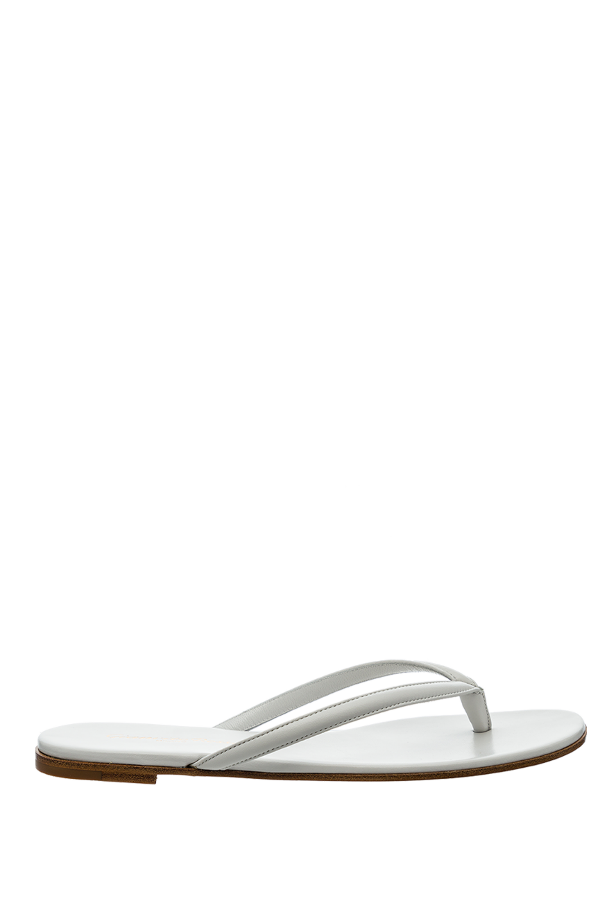 White leather store flip flops