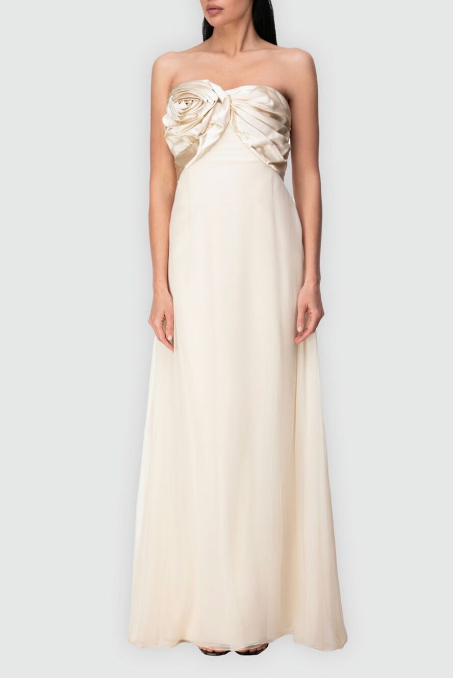 White silk sale evening gown