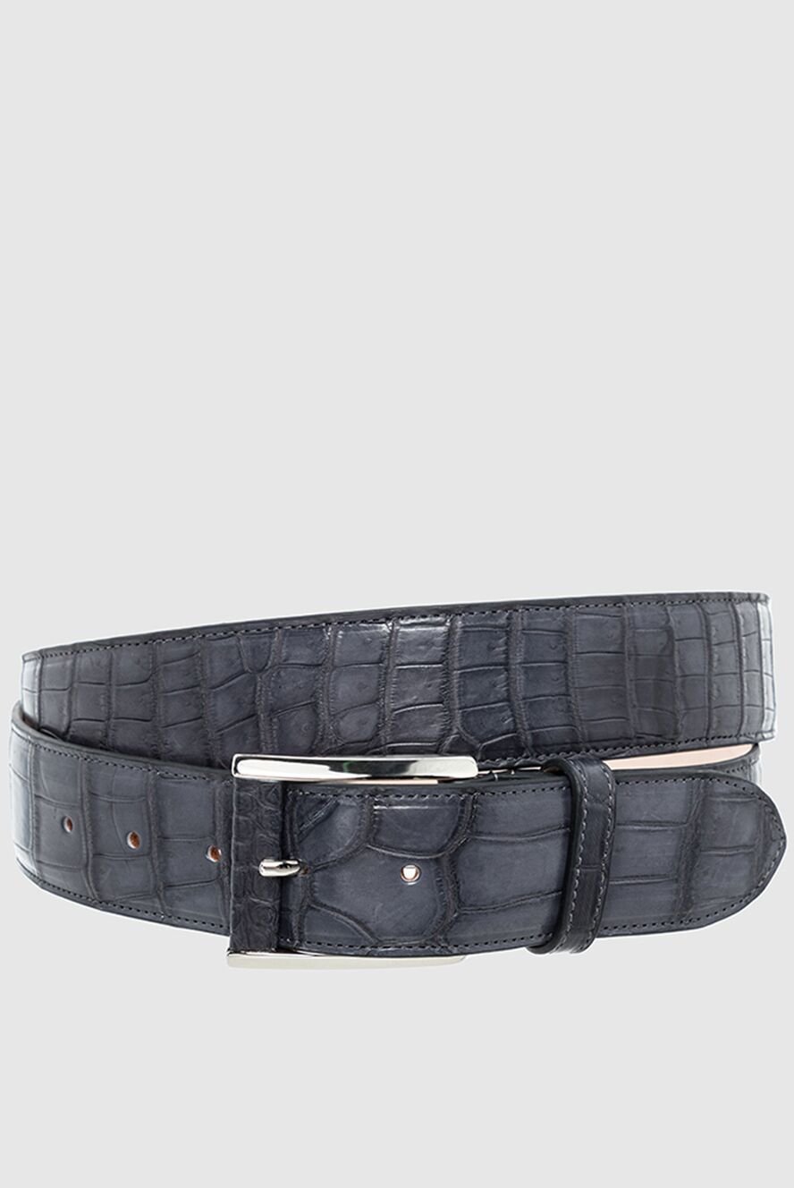 Cesare di Napoli gray crocodile leather belt for men 164549 Men