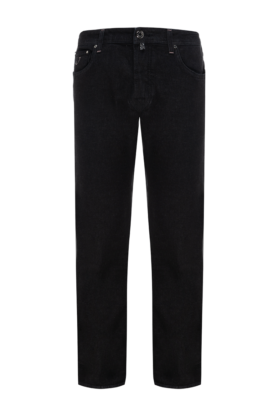 Jacob Cohen Black men's jeans - Composition: 93% cotton, 6% cashmere, 1% elastane. Fastening: zipper, button. Pockets: three front pockets, two back pockets. Country of manufacture: Italy. Care: specialized cleaning - photo 1