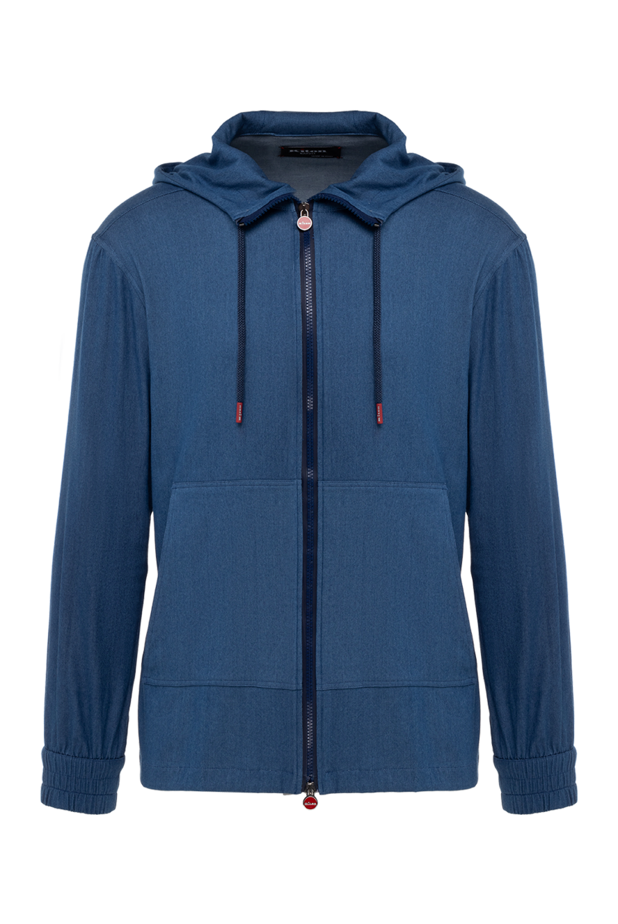 Kiton Sports jacket made of cotton and elastane blue for men - Composition: 96% cotton, 4% elastane. Country of manufacture: Italy. Care: specialized cleaning - photo 1