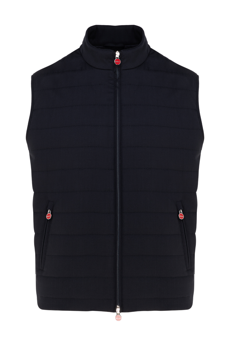 Kiton Men's vest black - Composition: 92% wool, 4% elastane, 4% polyamide. Closure: zipper. Pockets: two front pockets. Country of manufacture: Italy. Care: specialized cleaning - photo 1