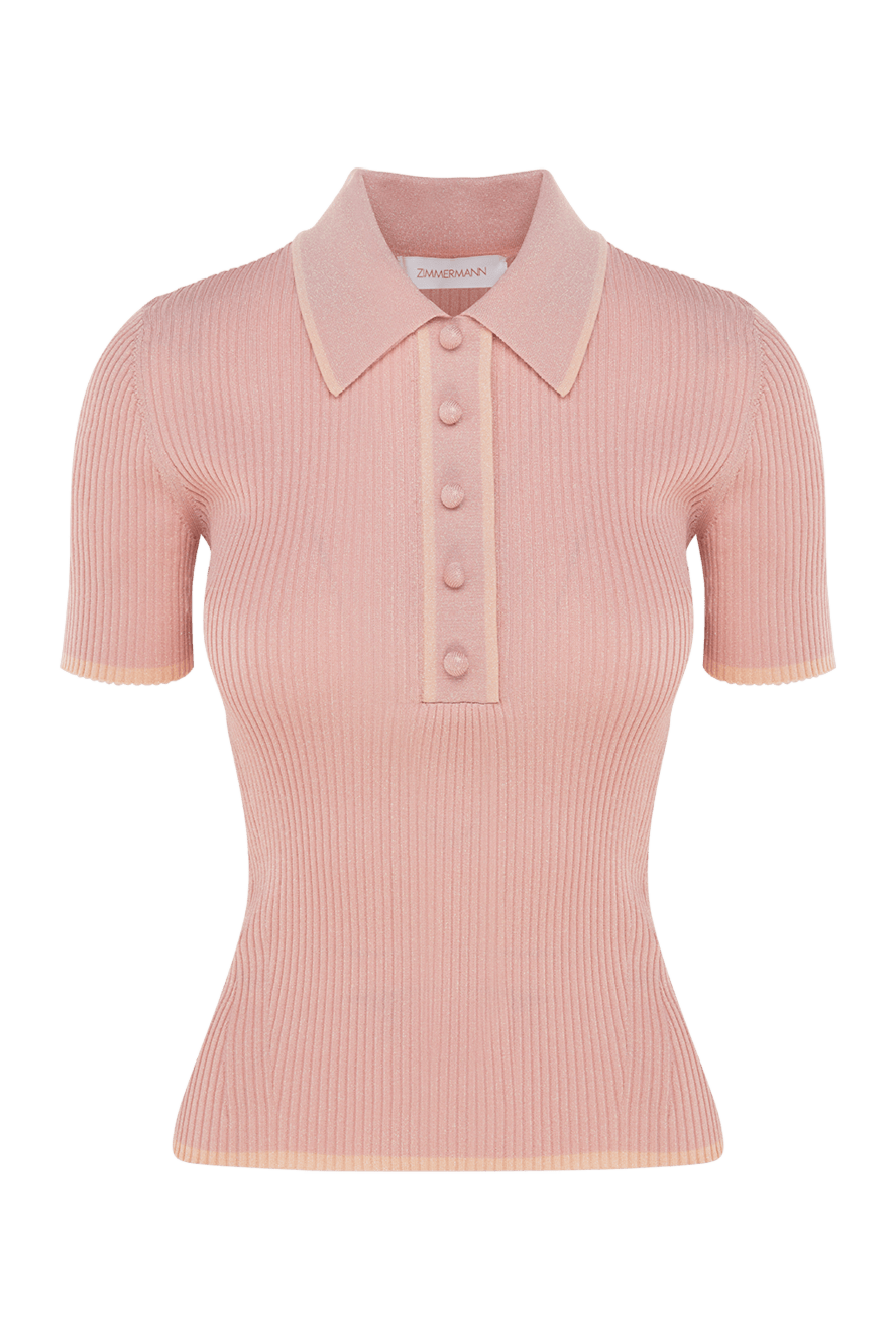 Zimmermann Blouse pink for women - edging. 69% viscose, 24% polyamide, 7% metallized thread. Closure: buttons. Country of manufacture: Italy. Care: specialized cleaning - photo 1