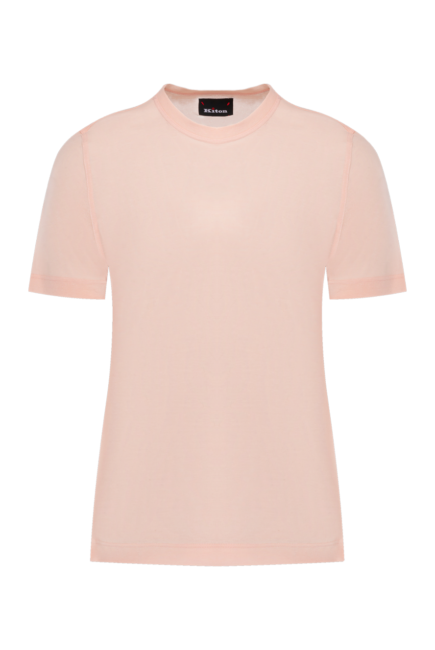 Kiton Pink cotton T-shirt for men - Composition: 100% cotton. Country of manufacture: Italy. Care: specialized cleaning - photo 1