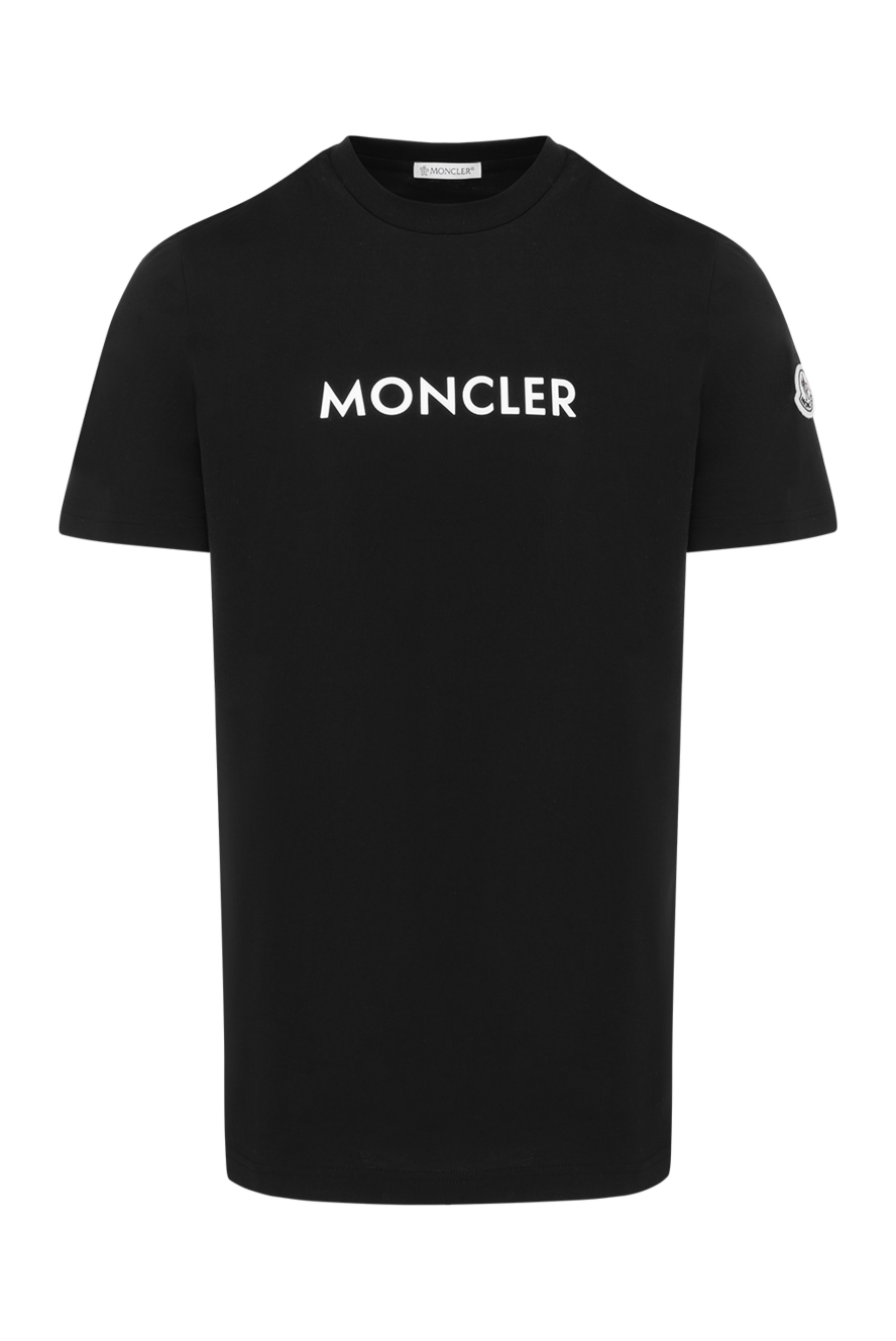 MONCLER Tシャツ Moncler men's black t-shirt with logo 184937 — Men t-shirts