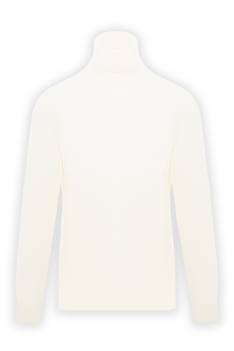 Corneliani White men's golf made of Italian wool - 100% wool. Country of manufacture: Italy. Care: specialized cleaning - photo 1