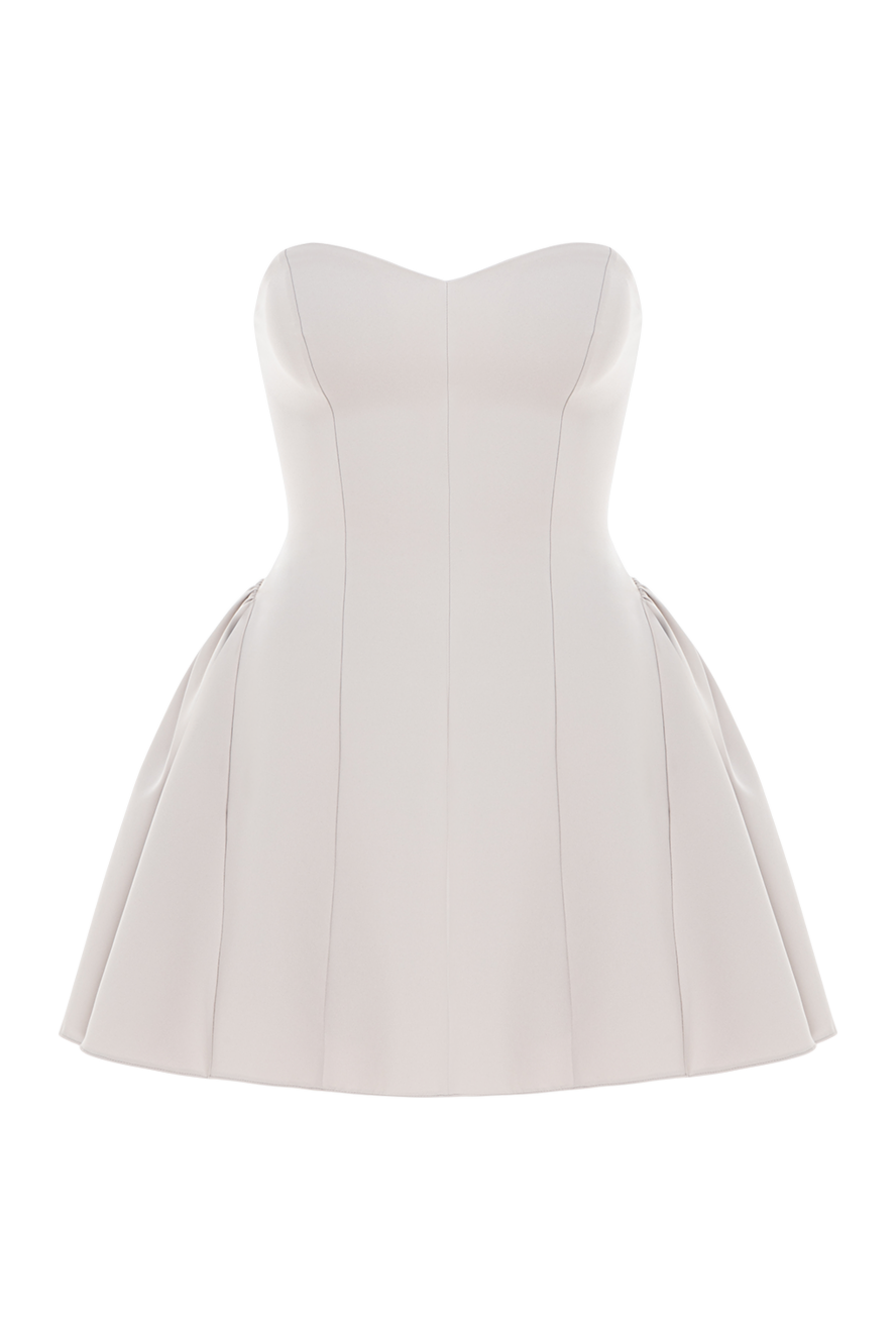 Khela Crush Chronicles Draped Mini Dress in White - draped fabric. 90% polyester, 10% elastane. Fastener: hidden zipper at the back.. Country of manufacture: Italy. Care: specialized cleaning - photo 1