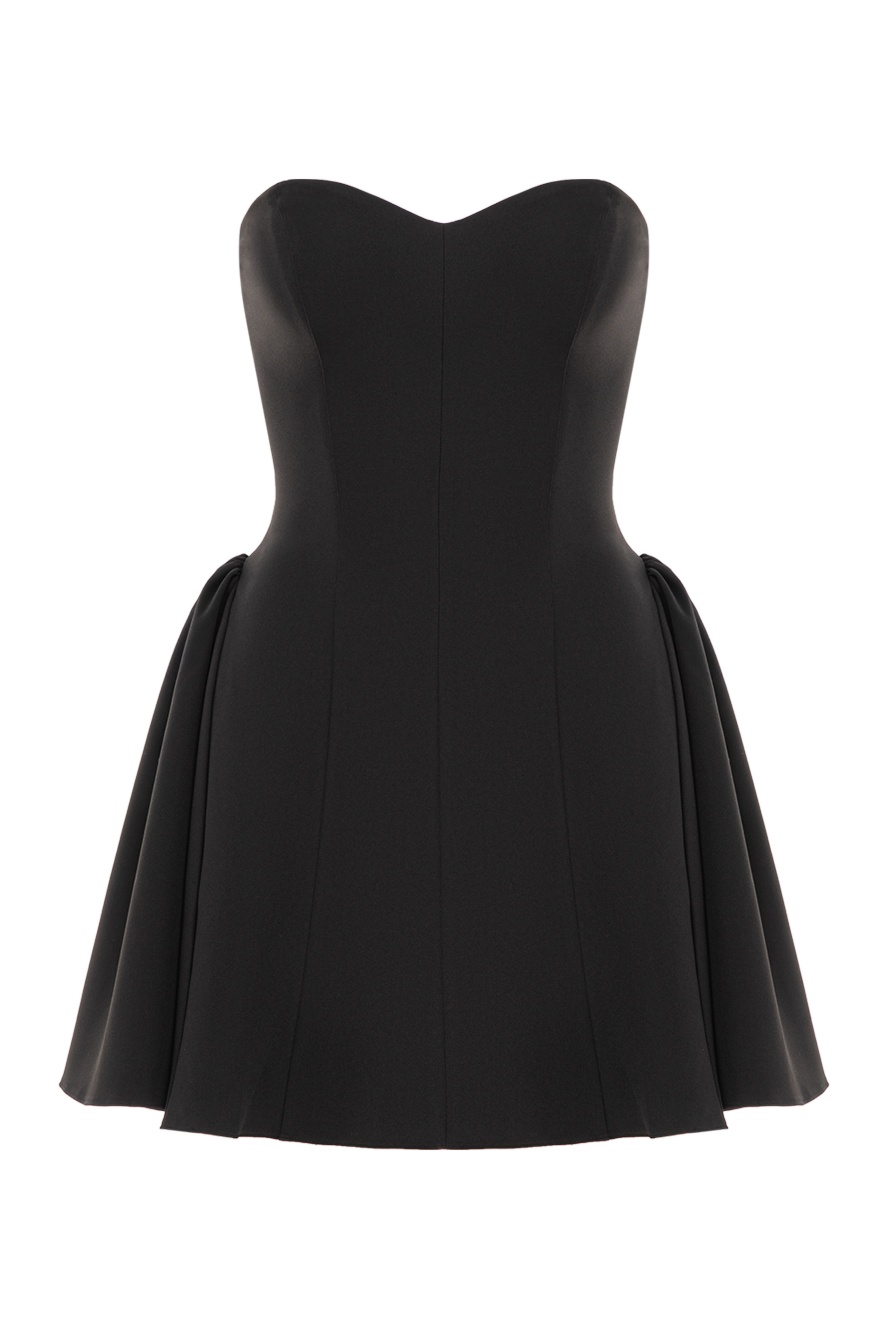 Khela Crush Chronicles Draped Mini Dress in Black - draped fabric. 90% polyester, 10% elastane. Fastener: hidden zipper at the back.. Country of manufacture: Italy. Care: specialized cleaning - photo 1