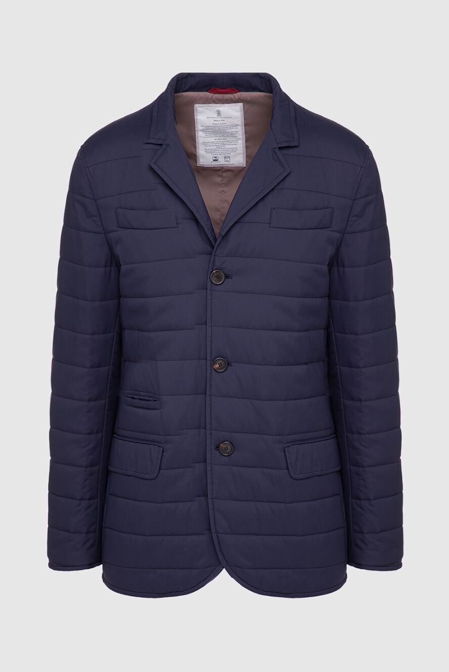 Brunello Cucinelli темно синяя стеганая куртка из нейлона с