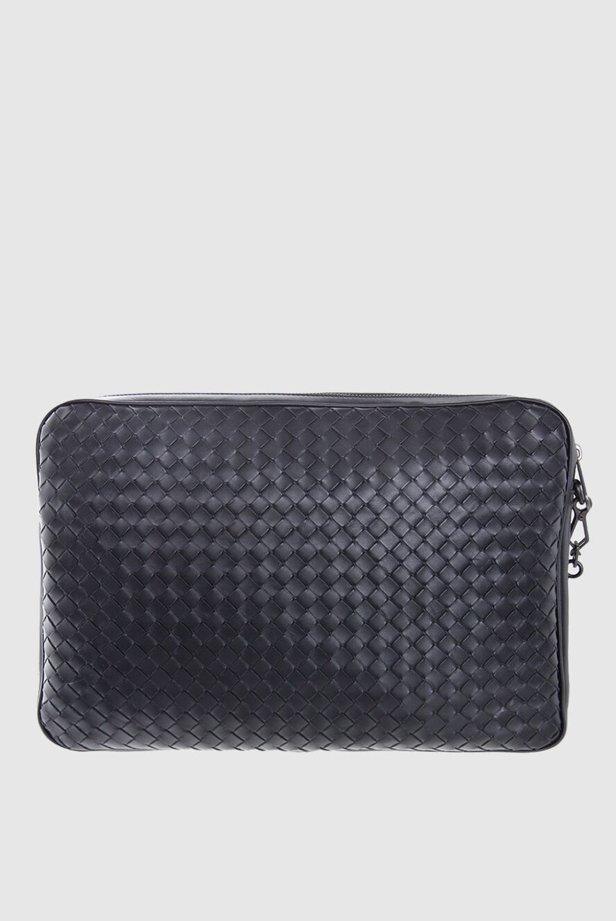 Bottega Veneta ブラックレザー Bottega Veneta men's black leather clutch-folder with additional