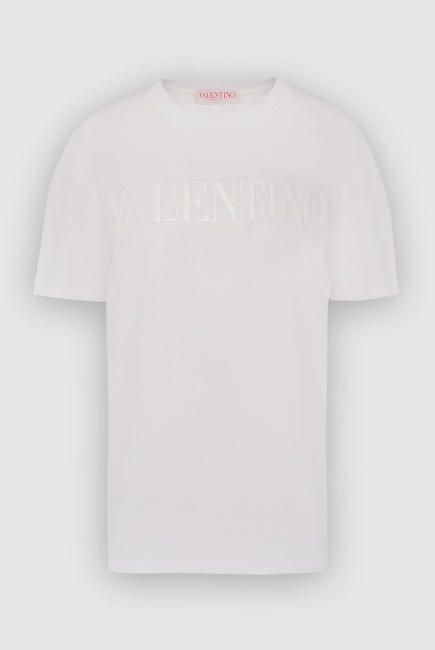 Valentino white loose-fit cotton womens t-shirt with a logo Valentino white loose-fit cotton womens t-shirt with a logo