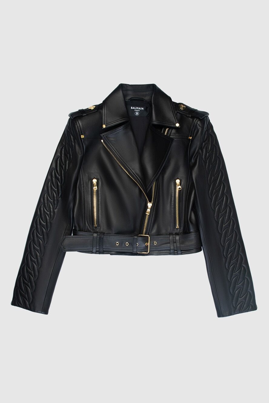 アウターその他 BALMAIN Women Outer FF1SI056 PD19 EAH Black Crepe 6-button jacket with embroidered patches black black