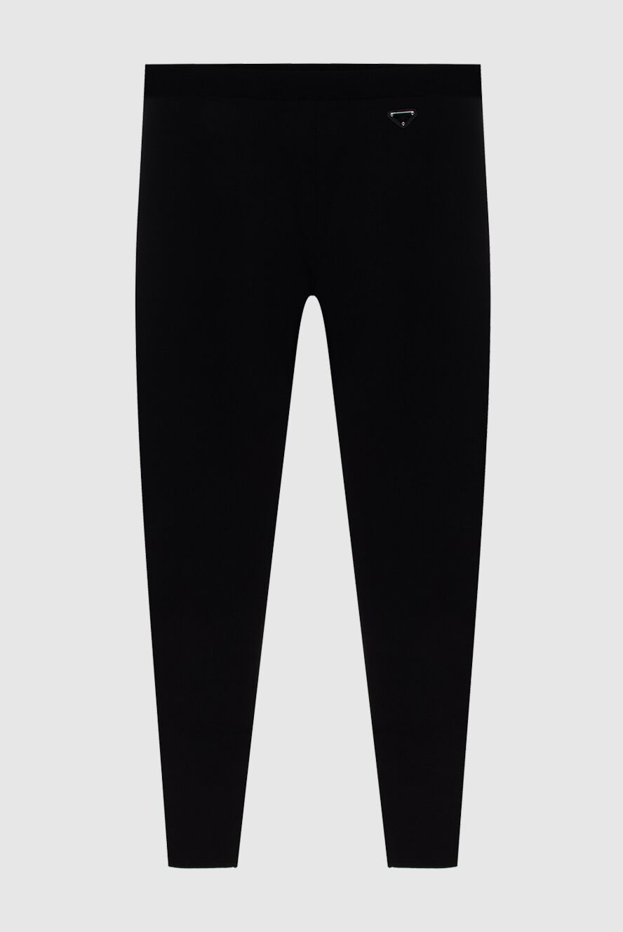 ボトムスその他 PRADA Black viscose blend leggings (22226S2121Y86 F0002) Prada Leggings With Elastic Band And Zip Closure women