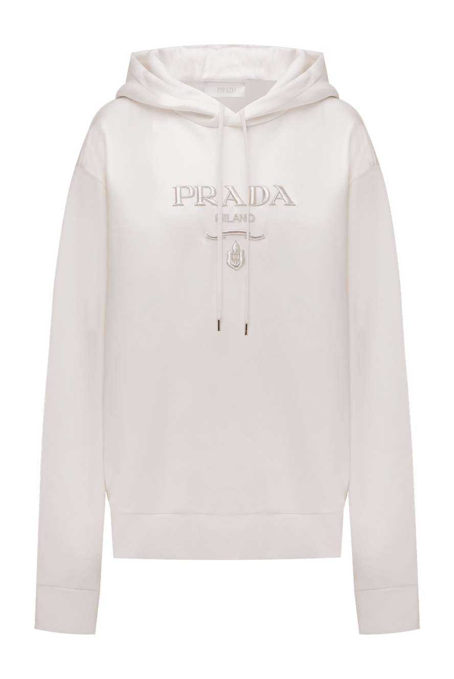 Prada hoodie for men made of cotton and polyamide white 174231 — Women  hoodie | Domino Online Store Ukraine