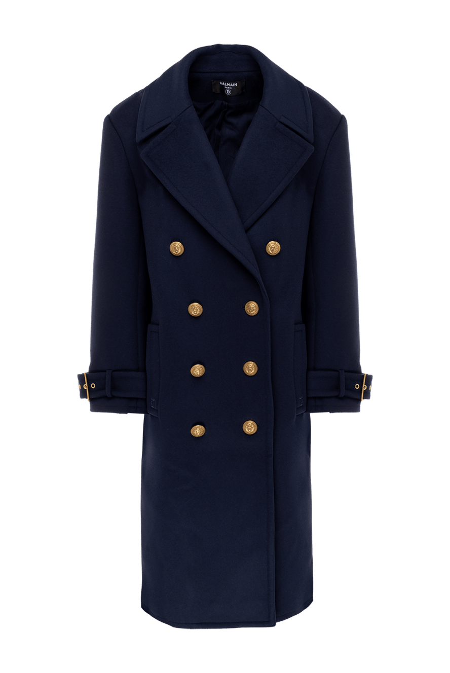 Balmain blue wool coat for women 174935 — Women coats | Domino