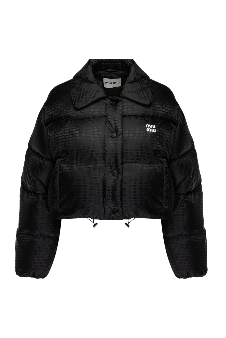 Miu Miu black cropped jacket with snap buttons women's