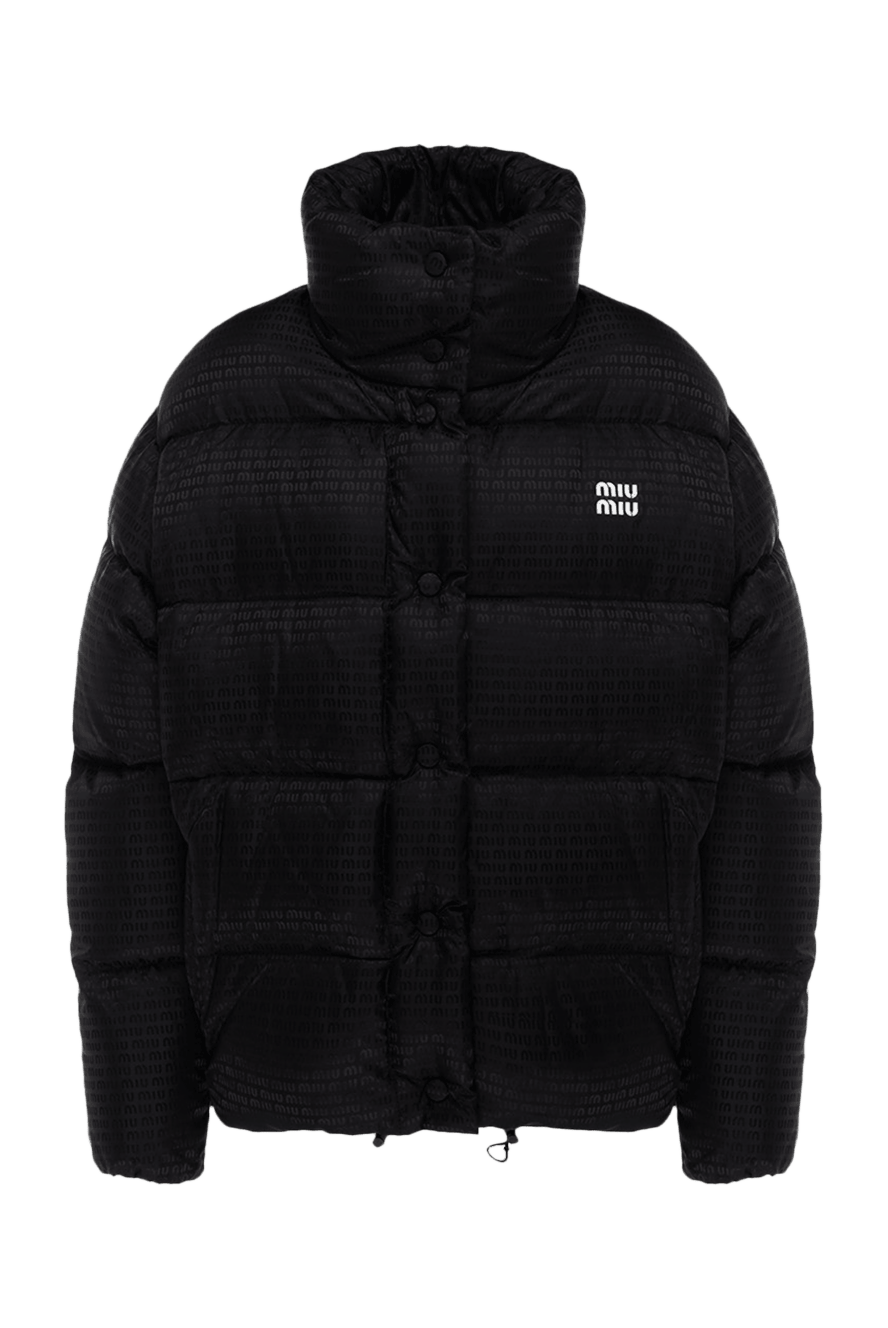Miu Miu black insulated women's down jacket with embossing and