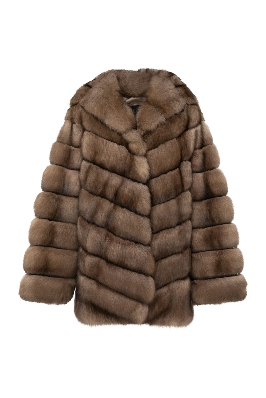 BEGELM ビジルム fake fur long gown brown Giorgio Magnani premium genuine sable fur coat with