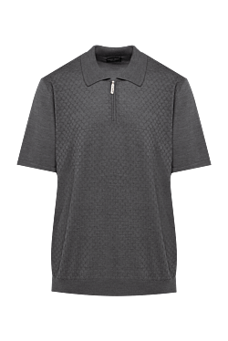 Silk polo gray for men