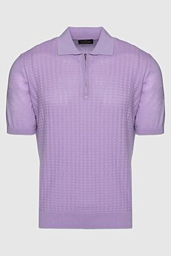 Men's violet silk polo