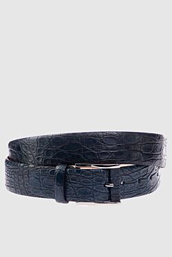 Green crocodile leather belt for men