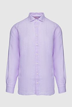 Рубашка із льону фіолетова чоловіча