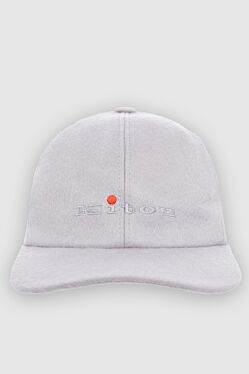 Gray cashmere cap for men