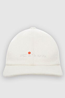 White cashmere cap for men