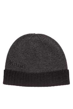 Gray cashmere hat for men