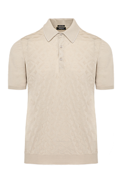 Men's beige cotton polo